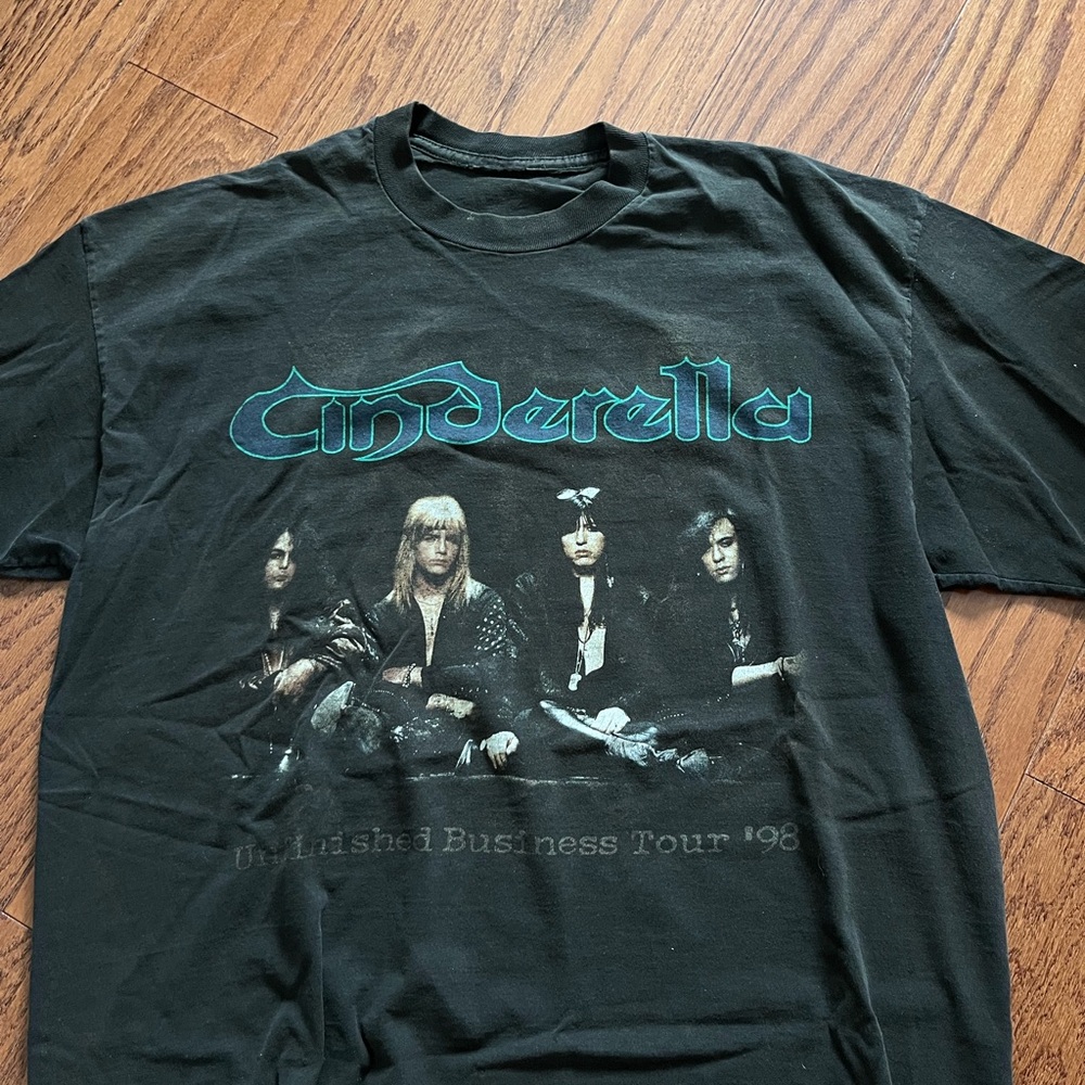 Vintage Cinderella Tour 1998 Band Graphic Oversized Double Sided Concert Shirt
